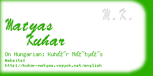 matyas kuhar business card